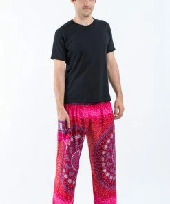 HaremPants.com Tribal Chakras Men's Harem Pants In Pink