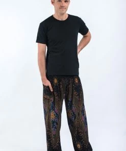 HaremPants.com Peacock Eye Men's Harem Pants In Black