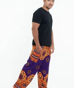 HaremPants.com Lotus Mandalas Men's Harem Pants In Purple