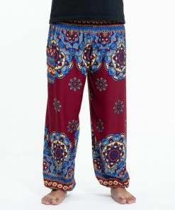 HaremPants.com Lotus Mandalas Men's Harem Pants In Red