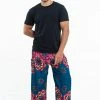 HaremPants.com Lotus Mandalas Men's Harem Pants In Turquoise