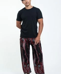HaremPants.com Paisley Feathers Men's Harem Pants In Black