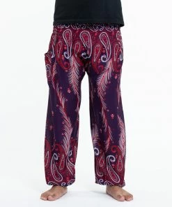 HaremPants.com Paisley Feathers Men's Harem Pants In Purple