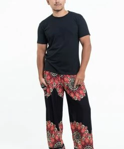 HaremPants.com Peony Mandalas Men's Harem Pants In Black