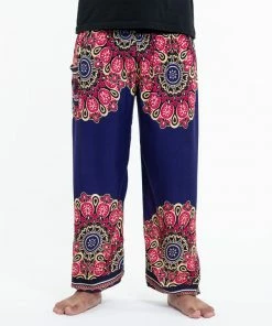 HaremPants.com Peony Mandalas Men's Harem Pants In Indigo