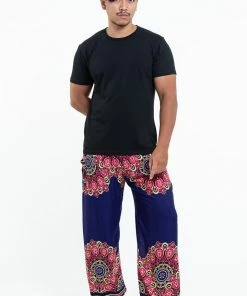 HaremPants.com Peony Mandalas Men's Harem Pants In Indigo