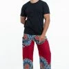 HaremPants.com Peony Mandalas Men's Harem Pants In Red 1 HaremPants.com Peony Mandalas Men's Harem Pants In Red
