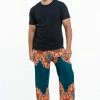 HaremPants.com Peony Mandalas Men's Harem Pants In Teal