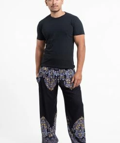 HaremPants.com Floral Vines Men's Harem Pants In Black