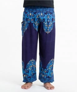 HaremPants.com Floral Vines Men's Harem Pants In Blue