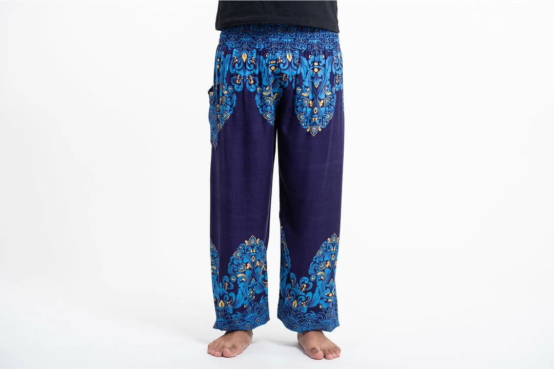 HaremPants.com Floral Vines Men's Harem Pants In Blue 4 HaremPants.com Floral Vines Men's Harem Pants In Blue