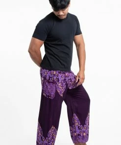 HaremPants.com Floral Vines Men's Harem Pants In Purple