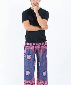HaremPants.com Mandala Elephant Men's Elephant Pants In Blue