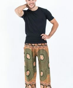 HaremPants.com Mandala Elephant Men's Elephant Pants In Olive 9 HaremPants.com Mandala Elephant Men's Elephant Pants In Olive