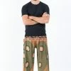HaremPants.com Mandala Elephant Men's Elephant Pants In Olive