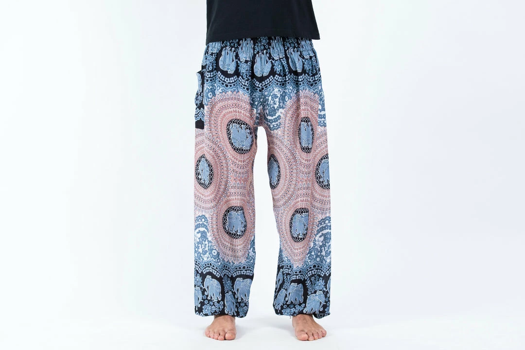 HaremPants.com Mandala Elephant Men's Elephant Pants In Silver Gray 4 HaremPants.com Mandala Elephant Men's Elephant Pants In Silver Gray