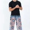 HaremPants.com Mandala Elephant Men's Elephant Pants In Silver Gray