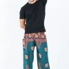 HaremPants.com Mandala Elephant Men's Elephant Pants In Turquoise