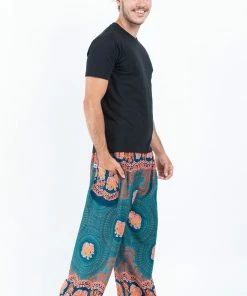 HaremPants.com Mandala Elephant Men's Elephant Pants In Turquoise