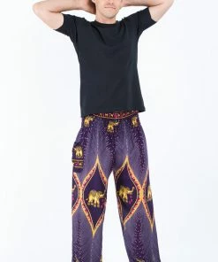 HaremPants.com Peacock Elephant Men's Elephant Pants In Purple