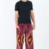 HaremPants.com Peacock Elephant Men's Elephant Pants In Red