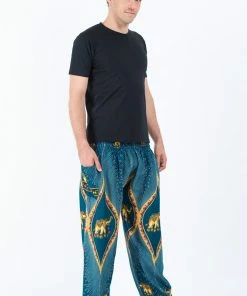HaremPants.com Peacock Elephant Men's Elephant Pants In Turquoise 8 HaremPants.com Peacock Elephant Men's Elephant Pants In Turquoise
