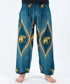 HaremPants.com Peacock Elephant Men's Elephant Pants In Turquoise 7 HaremPants.com Peacock Elephant Men's Elephant Pants In Turquoise