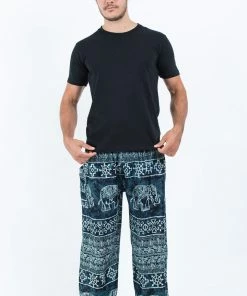 HaremPants.com Marble Elephant Men's Elephant Pants In Black