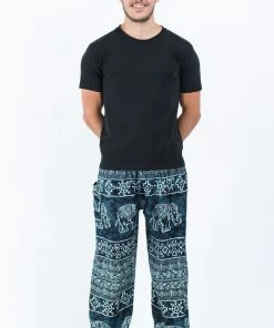 HaremPants.com Marble Elephant Men's Elephant Pants In Black