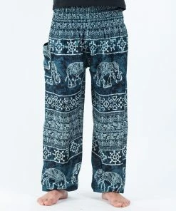 HaremPants.com Marble Elephant Men's Elephant Pants In Black