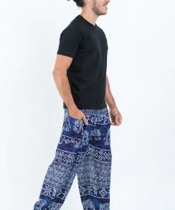 HaremPants.com Marble Elephant Men's Elephant Pants In Blue 8 HaremPants.com Marble Elephant Men's Elephant Pants In Blue