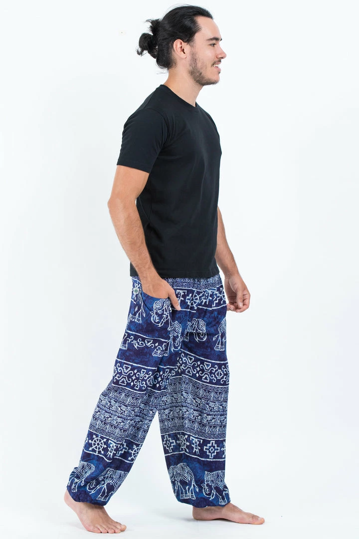 HaremPants.com Marble Elephant Men's Elephant Pants In Blue 5 HaremPants.com Marble Elephant Men's Elephant Pants In Blue