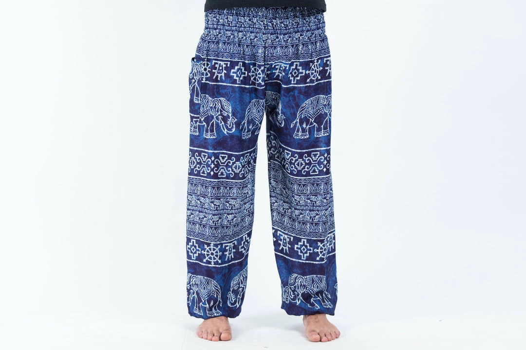 HaremPants.com Marble Elephant Men's Elephant Pants In Blue 4 HaremPants.com Marble Elephant Men's Elephant Pants In Blue