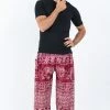 HaremPants.com Marble Elephant Men's Elephant Pants In Red