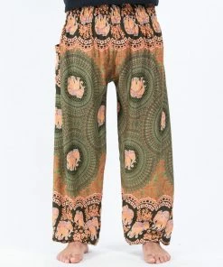 HaremPants.com Mandala Elephant Men's Elephant Pants In Olive 7 HaremPants.com Mandala Elephant Men's Elephant Pants In Olive