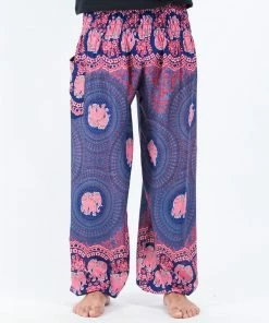 HaremPants.com Mandala Elephant Men's Elephant Pants In Blue