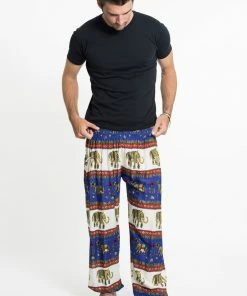 HaremPants.com Elephant Bliss Men's Elephant Pants In Blue