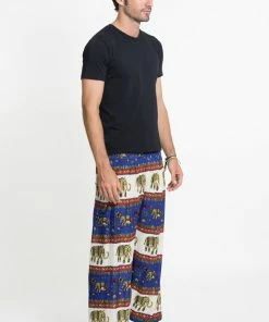 HaremPants.com Elephant Bliss Men's Elephant Pants In Blue