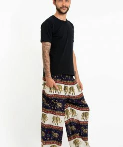 HaremPants.com Elephant Bliss Men's Elephant Pants In Navy