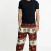 HaremPants.com Elephant Bliss Men's Elephant Pants In Red