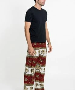 HaremPants.com Elephant Bliss Men's Elephant Pants In Red