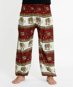HaremPants.com Elephant Bliss Men's Elephant Pants In Red