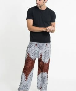 HaremPants.com Marble Mandalas Men's Harem Pants In Brown High Cut