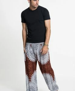 HaremPants.com Marble Mandalas Men's Harem Pants In Brown High Cut