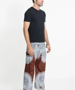 HaremPants.com Marble Mandalas Men's Harem Pants In Brown High Cut