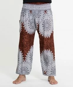 HaremPants.com Marble Mandalas Men's Harem Pants In Brown High Cut