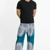 HaremPants.com Marble Mandalas Men's Harem Pants In Turquoise