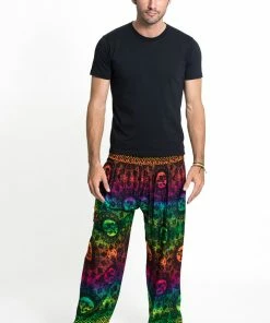 HaremPants.com Rainbow Elephant Men's Elephant Pants In Green