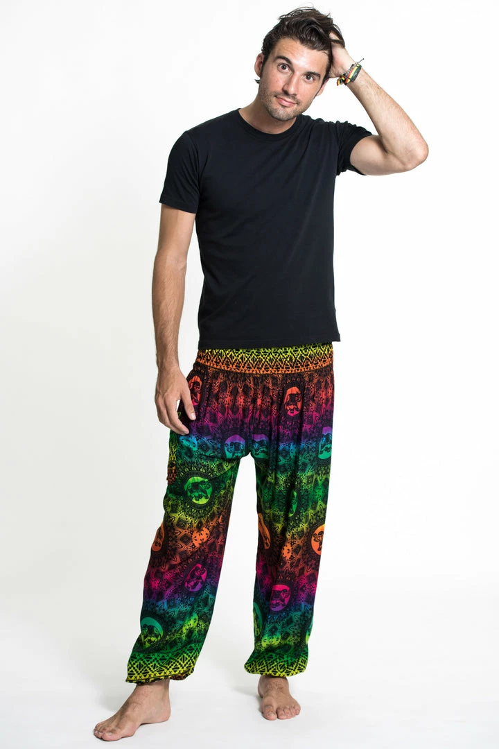 HaremPants.com Rainbow Elephant Men's Elephant Pants In Green 5 HaremPants.com Rainbow Elephant Men's Elephant Pants In Green