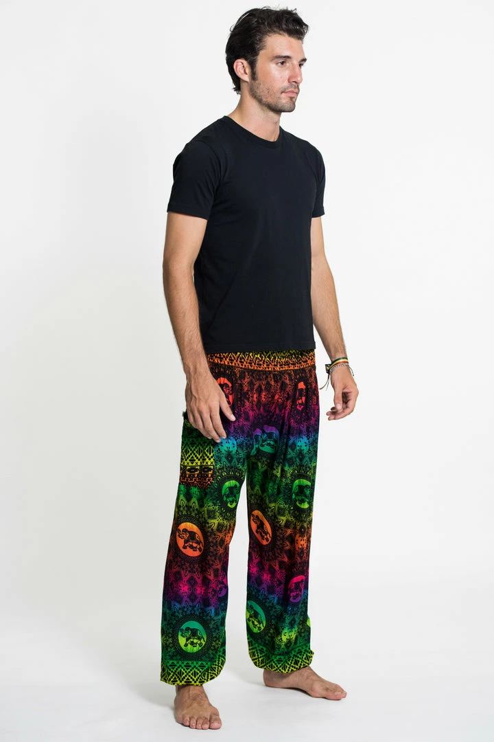 HaremPants.com Rainbow Elephant Men's Elephant Pants In Green 6 HaremPants.com Rainbow Elephant Men's Elephant Pants In Green